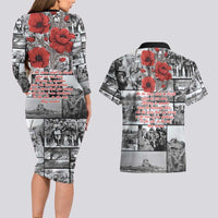 ANZAC Day Gallipoli Campaign Couples Matching Long Sleeve Bodycon Dress and Hawaiian Shirt To The End They Remain LT9 - Polynesian Pride