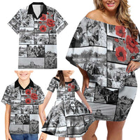 ANZAC Day Gallipoli Campaign Family Matching Off Shoulder Short Dress and Hawaiian Shirt To The End They Remain LT9 - Polynesian Pride