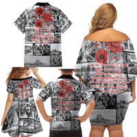 ANZAC Day Gallipoli Campaign Family Matching Off Shoulder Short Dress and Hawaiian Shirt To The End They Remain LT9 - Polynesian Pride