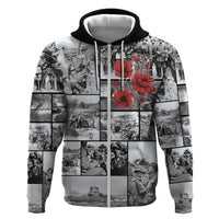 ANZAC Day Gallipoli Campaign Zip Hoodie To The End They Remain LT9 Zip Hoodie Black - Polynesian Pride