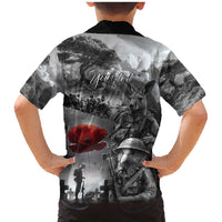 Black ANZAC Day The Battle of Lone Pine Family Matching Mermaid Dress and Hawaiian Shirt Kiwi-Kangaroo Soldier Lest We Forget LT9 - Polynesian Pride