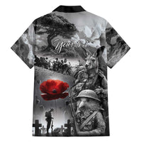 Black ANZAC Day The Battle of Lone Pine Family Matching Short Sleeve Bodycon Dress and Hawaiian Shirt Kiwi-Kangaroo Soldier Lest We Forget LT9 - Polynesian Pride