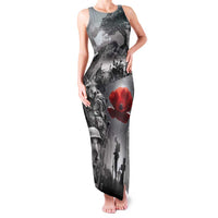 Black ANZAC Day The Battle of Lone Pine Family Matching Tank Maxi Dress and Hawaiian Shirt Kiwi-Kangaroo Soldier Lest We Forget LT9 Mom's Dress Black - Polynesian Pride