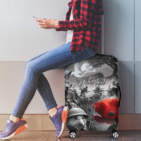 Black ANZAC Day The Battle of Lone Pine Luggage Cover Kiwi-Kangaroo Soldier Lest We Forget