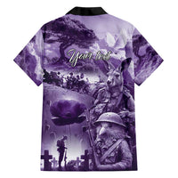 Purple ANZAC Day The Battle of Lone Pine Family Matching Off Shoulder Maxi Dress and Hawaiian Shirt Kiwi-Kangaroo Soldier Lest We Forget LT9 - Polynesian Pride