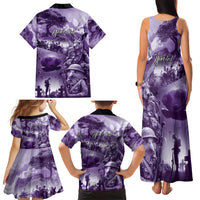 Purple ANZAC Day The Battle of Lone Pine Family Matching Tank Maxi Dress and Hawaiian Shirt Kiwi-Kangaroo Soldier Lest We Forget LT9 - Polynesian Pride