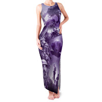 Purple ANZAC Day The Battle of Lone Pine Family Matching Tank Maxi Dress and Hawaiian Shirt Kiwi-Kangaroo Soldier Lest We Forget LT9 Mom's Dress Purple - Polynesian Pride