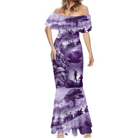 Purple ANZAC Day The Battle of Lone Pine Mermaid Dress Kiwi-Kangaroo Soldier Lest We Forget LT9 - Polynesian Pride