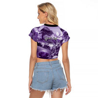 Purple ANZAC Day The Battle of Lone Pine Raglan Cropped T Shirt Kiwi-Kangaroo Soldier Lest We Forget