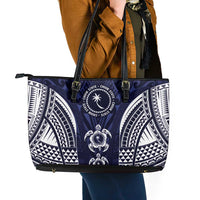 FSM Chuuk States Leather Tote Bag Micronesia Six 9 One Polynesian Tribal Pattern LT9 - Polynesian Pride