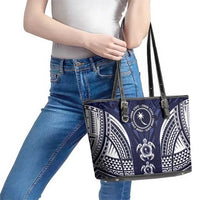 FSM Chuuk States Leather Tote Bag Micronesia Six 9 One Polynesian Tribal Pattern LT9 - Polynesian Pride
