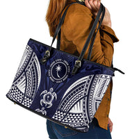 FSM Chuuk States Leather Tote Bag Micronesia Six 9 One Polynesian Tribal Pattern LT9 - Polynesian Pride