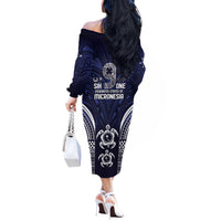 FSM Chuuk States Off The Shoulder Long Sleeve Dress Micronesia Six 9 One Polynesian Tribal Pattern