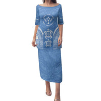 FSM Kosrae States Family Matching Puletasi and Hawaiian Shirt Micronesia Six 9 One Polynesian Tribal Pattern