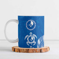 FSM Yap States Ceramic Mug Micronesia Six 9 One Polynesian Tribal Pattern LT9 Blue - Polynesian Pride