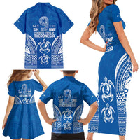 FSM Yap States Family Matching Short Sleeve Bodycon Dress and Hawaiian Shirt Micronesia Six 9 One Polynesian Tribal Pattern LT9 - Polynesian Pride