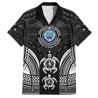 FSM Micronesia Six 9 One Family Matching Off Shoulder Maxi Dress and Hawaiian Shirt Polynesian Tribal Pattern