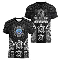 FSM Micronesia Six 9 One Women V-Neck T-Shirt Polynesian Tribal Pattern LT9 - Polynesian Pride