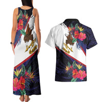 American Samoa Flag Day Since 1900 Couples Matching Tank Maxi Dress and Hawaiian Shirt Samoa Muamua Le Atua Tropical Flowers