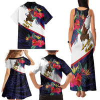 American Samoa Flag Day Since 1900 Family Matching Tank Maxi Dress and Hawaiian Shirt Samoa Muamua Le Atua Tropical Flowers LT9 - Polynesian Pride
