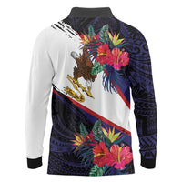 American Samoa Flag Day Since 1900 Long Sleeve Polo Shirt Samoa Muamua Le Atua Tropical Flowers