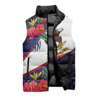American Samoa Flag Day Since 1900 Sleeveless Puffer Jacket Samoa Muamua Le Atua Tropical Flowers LT9 - Polynesian Pride