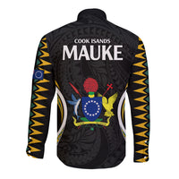 Polynesian Pride Mauke Island Long Sleeve Button Shirt Cook Islands Tribal Wave Style LT9 - Polynesian Pride