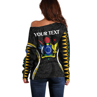 (Personalised) Polynesian Pride Palmerston Island Off Shoulder Sweater Cook Islands Tribal Wave Style LT9 - Polynesian Pride