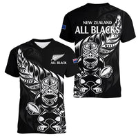 New Zealand All Black Rugby Women V Neck T Shirt LT9 - Polynesian Pride