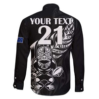 New Zealand Rugby Custom Family Matching Tank Maxi Dress and Hawaiian Shirt Opango All Black Fern LT9 - Polynesian Pride