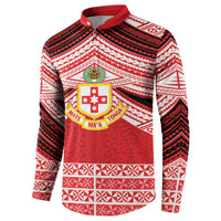 Personalised Kolisi Tonga College Atele Button Sweatshirt Polynesian Ngatu Tribal