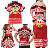 Personalised Kolisi Tonga College Atele Family Matching Off Shoulder Maxi Dress and Hawaiian Shirt Polynesian Ngatu Tribal LT9 - Polynesian Pride