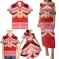 Personalised Kolisi Tonga College Atele Family Matching Puletasi and Hawaiian Shirt Polynesian Ngatu Tribal