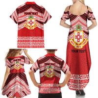 Personalised Kolisi Tonga College Atele Family Matching Summer Maxi Dress and Hawaiian Shirt Polynesian Ngatu Tribal