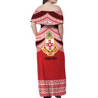 Personalised Kolisi Tonga College Atele Off Shoulder Maxi Dress Polynesian Ngatu Tribal LT9 - Polynesian Pride