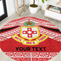 Personalised Kolisi Tonga College Atele Round Carpet Polynesian Ngatu Tribal