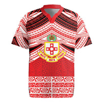 Personalised Kolisi Tonga College Atele Rugby Jersey Polynesian Ngatu Tribal