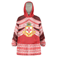 Personalised Kolisi Tonga College Atele Wearable Blanket Hoodie Polynesian Ngatu Tribal LT9 One Size Red - Polynesian Pride