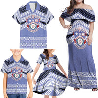 Personalised Tonga Apifoou College Family Matching Off Shoulder Maxi Dress and Hawaiian Shirt Polynesian Ngatu Tribal LT9 - Polynesian Pride