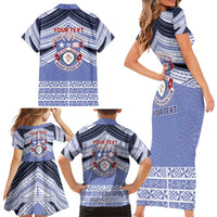 Personalised Tonga Apifoou College Family Matching Short Sleeve Bodycon Dress and Hawaiian Shirt Polynesian Ngatu Tribal LT9 - Polynesian Pride
