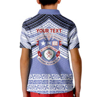 Personalised Tonga Apifoou College Kid Polo Shirt Polynesian Ngatu Tribal