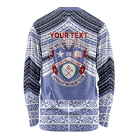 Personalised Tonga Apifoou College Long Sleeve Shirt Polynesian Ngatu Tribal