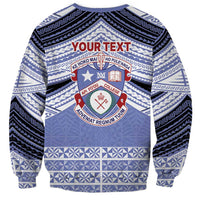 Personalised Tonga Apifoou College Sweatshirt Polynesian Ngatu Tribal