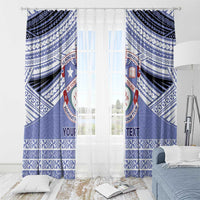 Personalised Tonga Apifoou College Window Curtain Polynesian Ngatu Tribal