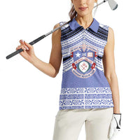 Personalised Tonga Apifoou College Women Sleeveless Polo Shirt Polynesian Ngatu Tribal