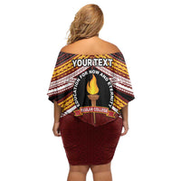 Personalised Tonga Beulah College Family Matching Off Shoulder Short Dress and Hawaiian Shirt Polynesian Ngatu Tribal LT9 - Polynesian Pride
