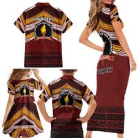 Personalised Tonga Beulah College Family Matching Short Sleeve Bodycon Dress and Hawaiian Shirt Polynesian Ngatu Tribal LT9 - Polynesian Pride