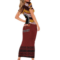 Personalised Tonga Beulah College Family Matching Short Sleeve Bodycon Dress and Hawaiian Shirt Polynesian Ngatu Tribal LT9 - Polynesian Pride
