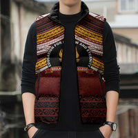 Personalised Tonga Beulah College Sleeveless Puffer Jacket Polynesian Ngatu Tribal - Polynesian Pride