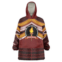 Personalised Tonga Beulah College Wearable Blanket Hoodie Polynesian Ngatu Tribal LT9 One Size Red - Polynesian Pride